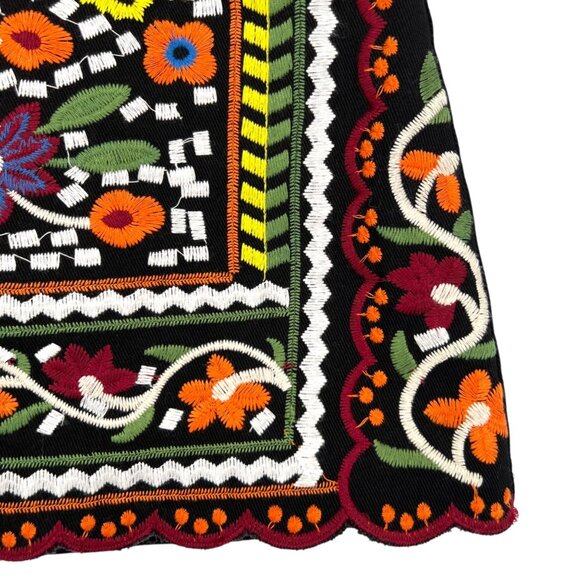 Lulus Dont Stop The Party Embroidered Mini Skirt Black Size Small - Picture 4 of 9